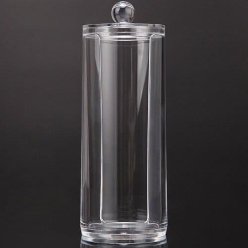 Clear Plastic Cotton Ball Holder Q-tips Holder Makeup Brush Pads Swab Organizer Cosmetic Container