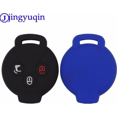 Jingyuqin 10p Remote 3 Buttons Silicone Car Key Case Cover For Benz Smart Car City Roadster For Two Four Shell Skin Protect