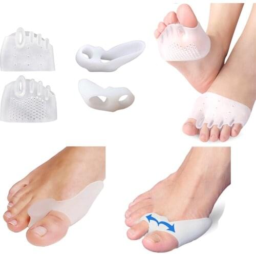 2Pair Silicone Cushion Forefoot Pads Anti Rubbing Bunion Corrector Orthopedic Finger Toe Separators Valgus Foot Care Tools