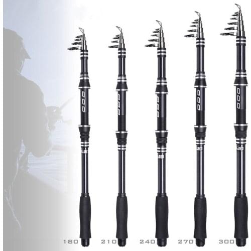 1.8m 2.1m 2.4m 2.7m 3.0m Telescopic Carbon Fiber Fishing Rod Short Sea Rods Ultra Light Travel Spinning Casting Lure Pole