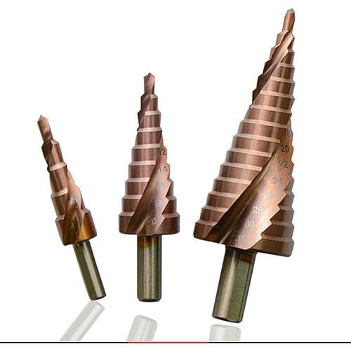 High Quality Step Drill Bits HSS M35 Cobalt Step Drill Bits Set Power Tool Countersink Bit Step 4-12/20/32mm Drill Metalworking