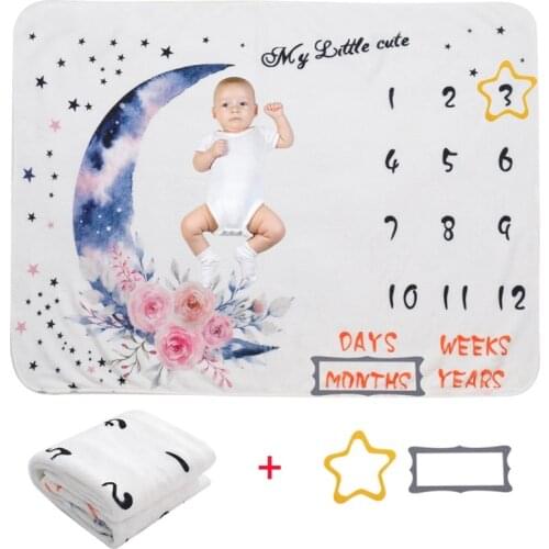 1Set Baby Monthly Record Growth Milestone Blanket Newborn Photography Props Gift