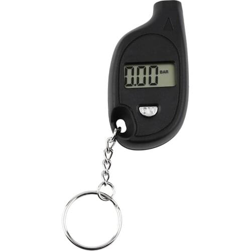 1pc Mini Portable Keychain LCD Digital Car Tire Tyre Air Pressure Gauge Auto Motorcycle Test Tool(with cell lithium battery)