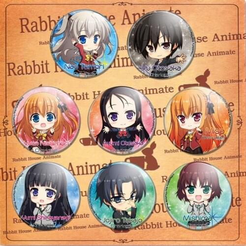 1pcs ZXFJXR 58MM Animation Charlotte Otosaka Ayumi Tomori Nao Jojiro Takajo Anime Badge Pin Brooch For Backpack Nice Gift