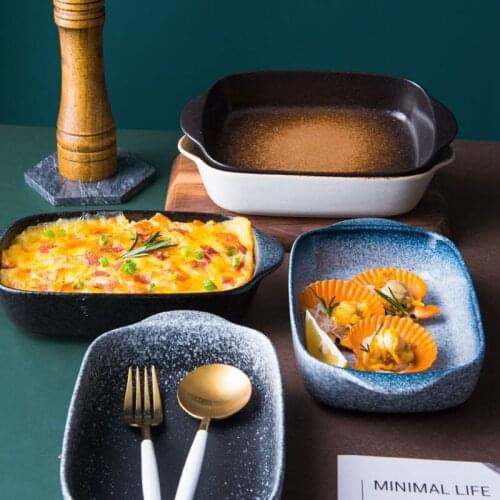 10inch Ceramic Baking Bowl Creative Microwave Oven Baking Tray Oven Special Baking Tableware Table Decoration Dinner Plates