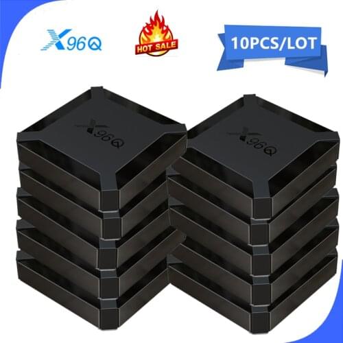 10PCS Android 10 X96Q 4K Smart TV BOX 1080P Quad Core TV BOX Allwinner H313 2,4G Wireless WIFI media player