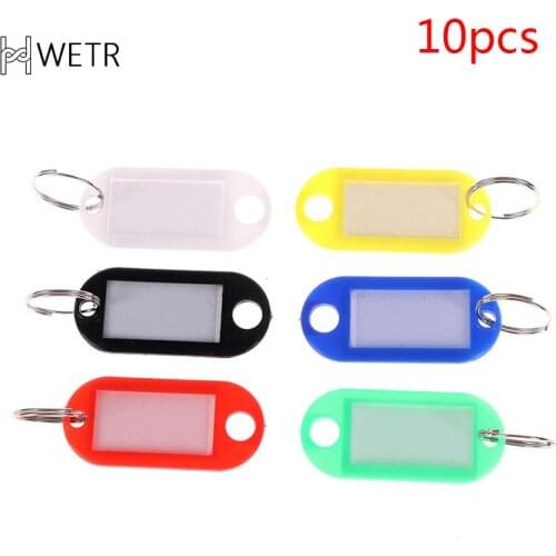 10pcs Plastic Custom Split Ring ID Key Tags Labels Key Chains Key Rings Numbered Name Baggage Luggage Tags