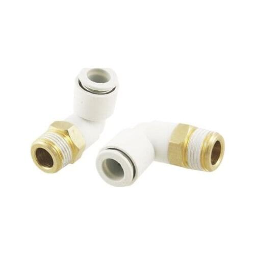 10 Pcs Push in to Connect Pneumatic Elbow Fitting 3/8" PT x 25/64" Tube