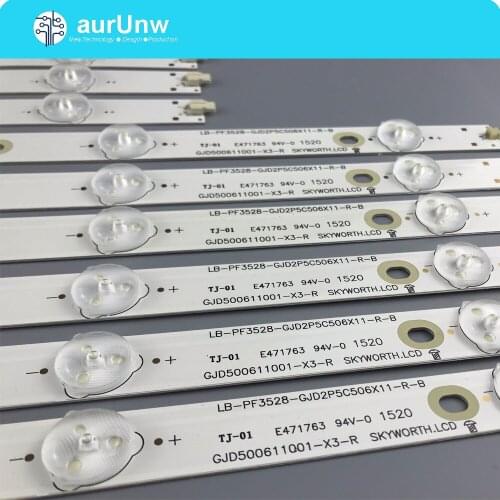12PCS/set New LED Strip For AOC TV LD50V02S T5002S LE50D1452 50PFF3655/T3 GJD500611002-X2-L-R LB-PF3528-GJD2P5C506X11-R-B