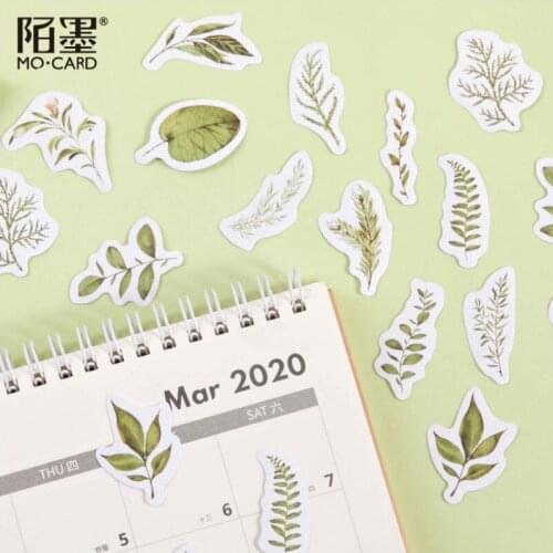 20pack wholesale Boxed stickers green spring Kawaii Stickers Adhesive Cute Decor Scrapbooking Diary Albums 45*45MM Free Shipping