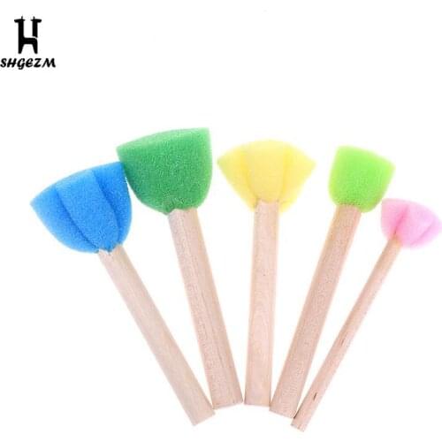 5pcs Kids Toddler Sponge Stamp Brush Kits Flower Drawing Toys For Children Paint Toys Painting Educational Toys