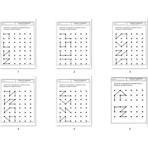 51Pcs A5 Duplicating Print Paper Traces of Symmetry Picture Visual Space Attention Training Workbooks