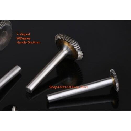 Y type Single Slot 90 degree Disc Grinding Head Carbide Rotary Boring Cutter Wood Carving Tool Hard Alloy Steel 6*10/12/16/25mm
