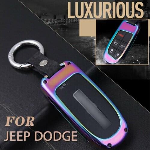 Zinc Alloy Car Key Case Cover Key Bag Shell Holder Protector For Jeep Renegade Cherokee Dodge Charger Chrysler
