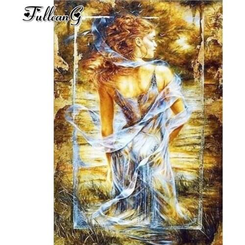 FULLCANG Fantasy girl abstract 5d diy diamond painting full square round drill rhinestone embroidery kits decoration FG0027