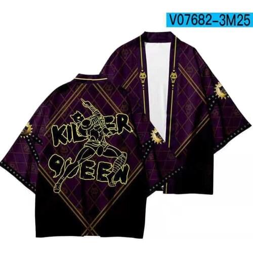 Anime 3D JoJos Bizarre Adventure Loose Japanese Streetwear Cardigan Men Harajuku Haori Kimono Cosplay Top Shirts Cosplay Outfit