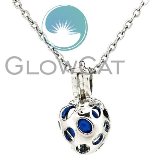 KK955 Strawberry Beads Cage Locket Pendant Perfume Diffuser Pearl Cage Necklace