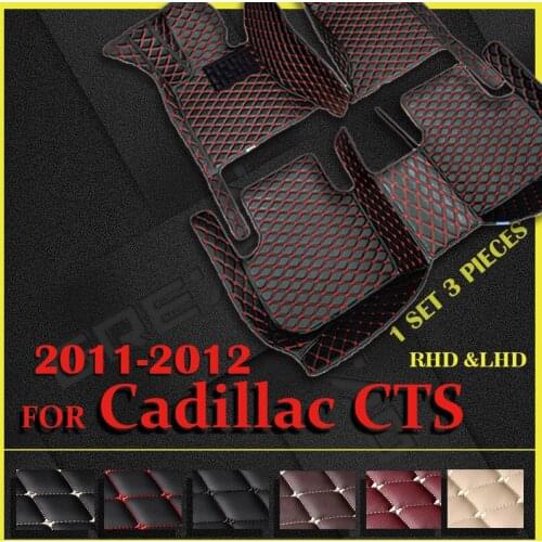 Leather Car floor mats for Cadillac CTS Sedan Two doors 2011 2012 Custom auto foot Pads automobile carpet cover