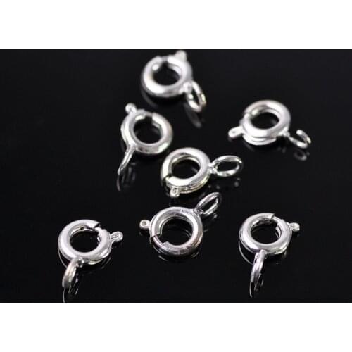 50pcs 10x7mm Silver Metal Round Lobster Claw Clasp Hooks