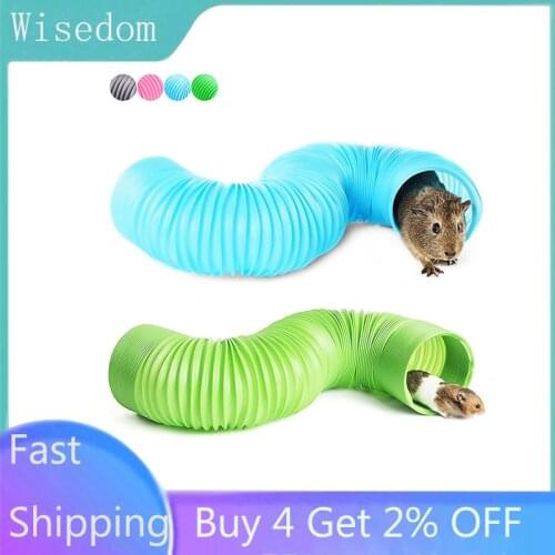Small Animals Collapsible Play Tunnel Rabbit Ferret Guinea Pig Hamster Cats Suede Tubes Extensible Funny Toy Indoor Pet Products