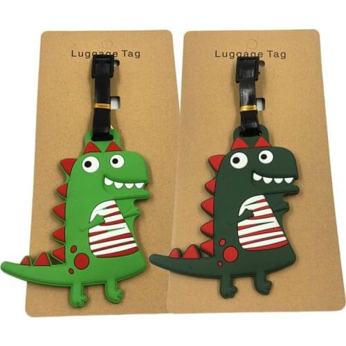 Little dinosaur Luggage silica gel luggage tag Animal Cartoon Suitcase ID Addres Holder Baggage Boarding Portable Label
