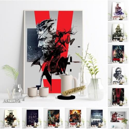Metal Gear Solid Hot Video Game Black White Sketch Character Portrait Print Wall Stickers Player Fans Collection Gift Home Decor