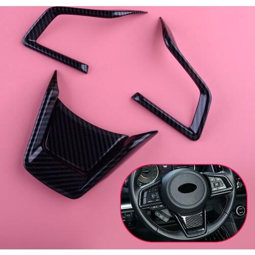 1Set ABS Carbon Fiber Style Steering Wheel Switch Trims Covers Fit For Subaru Forester SK Crosstrek XV