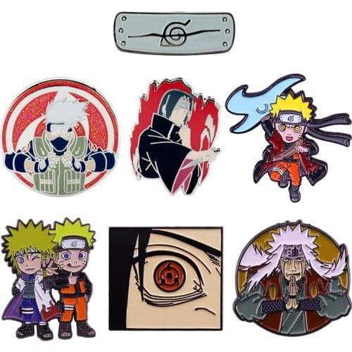 The new Hagaki Kakashi Sasuke writing round eyes Jiraiya Uzumaki Narutoes brooch anime badge