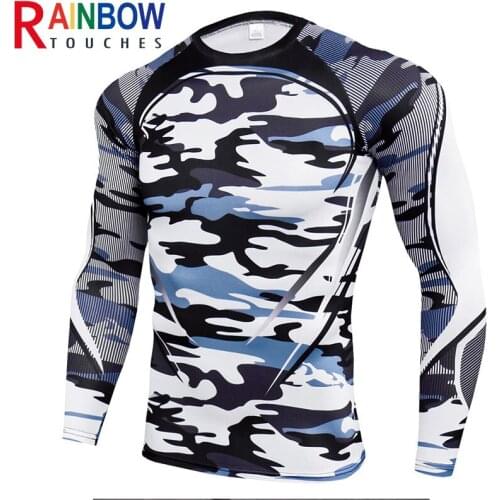 Rainbowtouches Fitness Clothes Men T-Shirt Sports Fast Drying Basketball Running Fitness Clothes Elastic Training Tights Tattoo