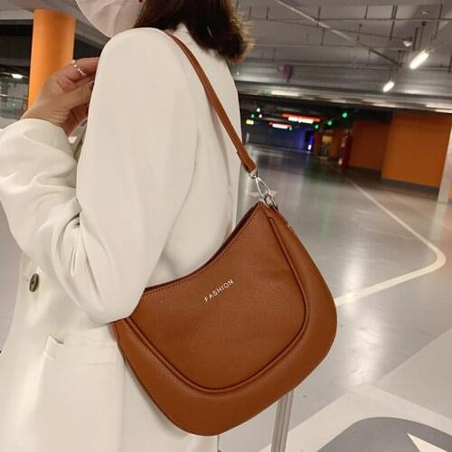 Solid Color Simple Small PU Leather Crossbody Bags for Women 2021 Fashion Winter Shoulder Handbags and Purses Luxury Designer