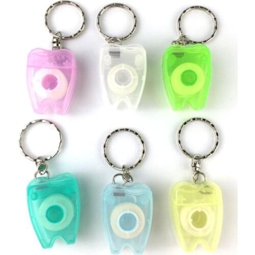 Portable Keychain Teeth Floss 15M Dental Flosser for Teeth Cleaning Oral Care Kit Dental Hygiene Mint FragranceDental Gift