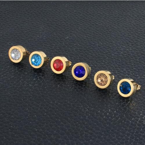 Simple Gold Color Earring Fashion Stainless Steel Jewelry Stud Earrings For Women EFXZAAAF