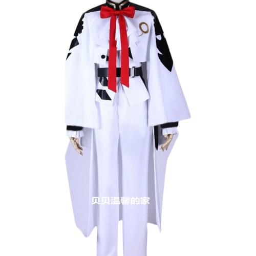 Seraph of the End Vampires Ferid Bathory Uniform White Coat Cape Pant Anime Halloween Carnival Cosplay Costume New Arrival