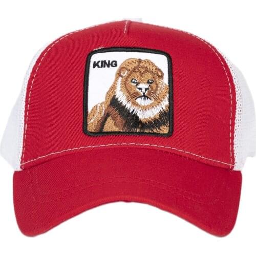 DeepSEA Unisex Red Lion Figures Hat Animal Pattern Hat Sports Casual Adjustable Size 1908786