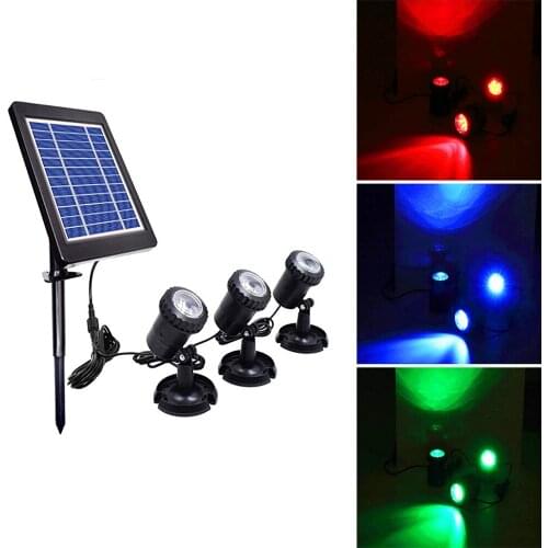 Solar LED Underwater Light Pond Light Landscape Spotlight IP68 Waterproof 2 Modes Projector Light For Decorate Pond Lawn Garden