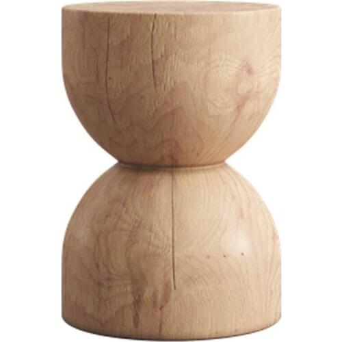 Solid wood pier stool Nordic log several stump ornament round living room household chair pure color multi sizes