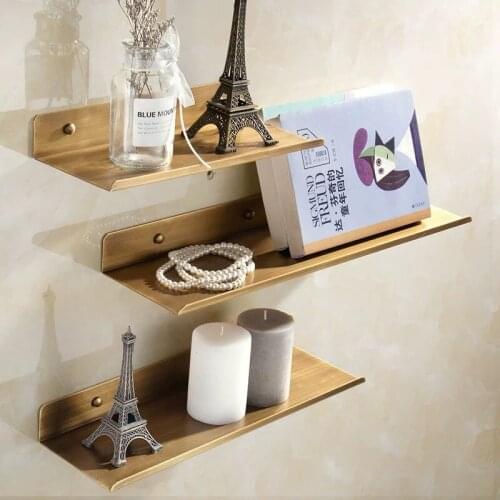 Bathroom Shelf Antique Brass Bath Shower Rack Shower Shelf Bath Holder Bolt Inserting Type 40-60cm Corner Shelf Bath Hardware
