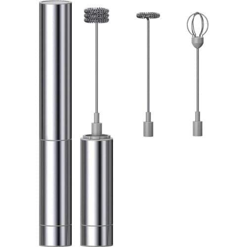 Milk Frother Handheld Three-Layer of Whisk Battery Operated One-Touch Switch Electric Foam Maker for Coffee, Latte, Chocolate