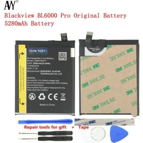 AVY for Blackview BL6000 Pro Battery Replacement Original Batteria Rechargeable LiIon Batteries 5280mAh