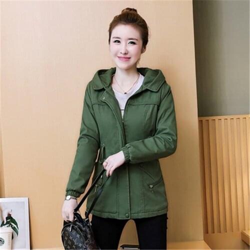 Female Windbreaker Spring Autumn Clothes New Korean Hooded Outerwear Short Trench Coat Women Solid Casual Tops Student Coats