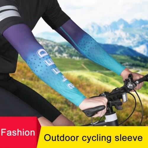 1 Pair Cycling Arm Sleeve Sports Running Arm Warmer Sunscreen UV Protection Ice Silk Cooling Basketball Arm Cover Protection