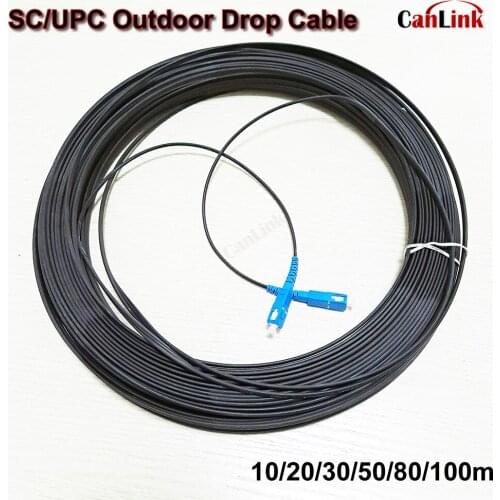 SC/UPC to SC/UPC Fiber Optic Drop Cable Single Mode Simplex 2.0mm Outdoor Fiber Optic Patch Cord Optical Patch Cable