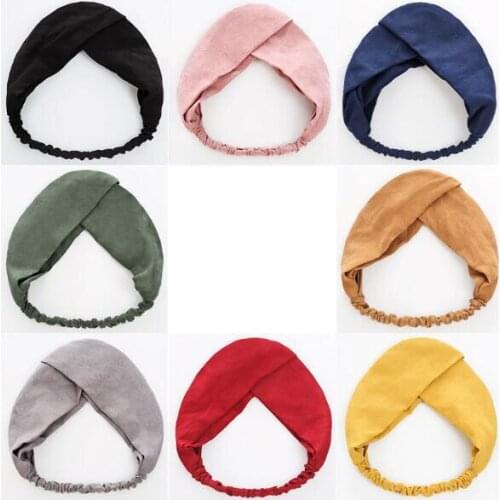 2021 Hot Lady Headdress Suede Bow Headband Turban Elastic Headwear Head Wrap Women Hair Accessories for Women Solid Hair Bands