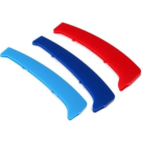 3-Color Car Grille Bar Cover Stripe Clip Decal High Quality For BMW 1 Series E81 E82 E87 E88
