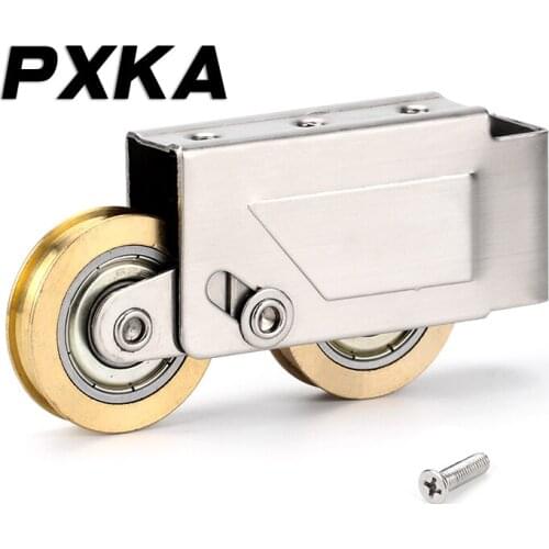 Free shipping 2pcs Old-fashioned aluminum alloy door and window pulley type 73 pure copper bearing translation sliding window