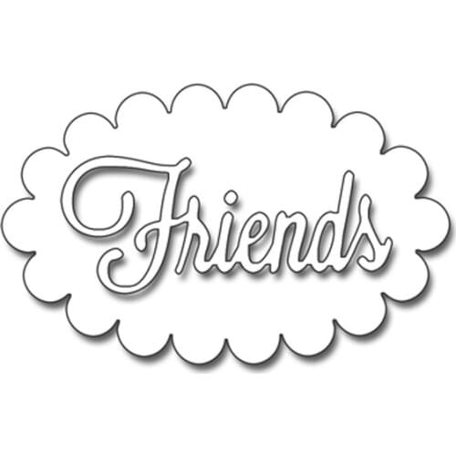 Letters Friend Cloud Dialog Box Metal Cutting Dies Stencils for Scrapbooking Photo Album Embossing Decoration Craft Die Cutting