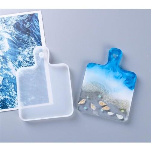DIY Coaster Resin Mold Handle Tray Handmade UV Epoxy Silicone For Home Decor Jewelry Casting Mold Resin Craft