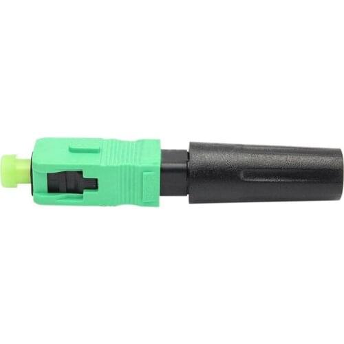 GTBL 10pcs Ftth Embedded Quick Connector SC/APC Green Plastic Fiber Optic Connector