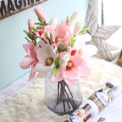 Hipster Single Stem Magnolia Imitation Flowers Artificial Flowers Flower Arrangement Home Decoration