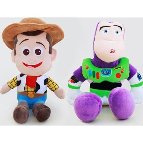 Toy Story 25cm Cartoon Story Woody & Buzz pendant Plush Toy Soft Stuffed Toy Kids Christmas Gift for children AG2024